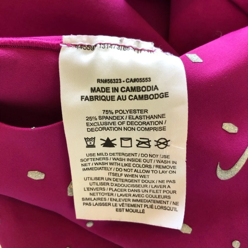 Magenta and Silver Nike BTQ Gems Unlined Crop Top Size S